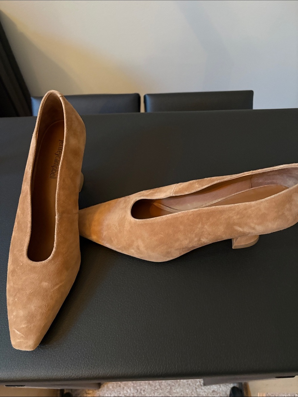 Jeffrey Campbell Women’s Tan Suede Low Heel Pumps